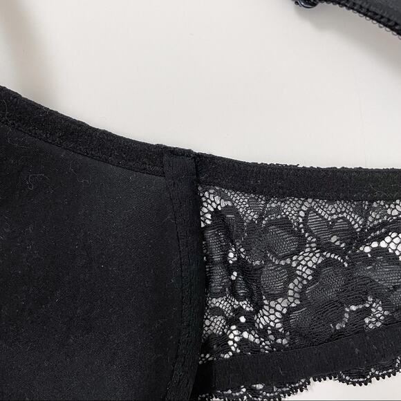 Victoria’s Secret Black Lace Bra Dream Angels Lined Demi 34D - Picture 5 of 11